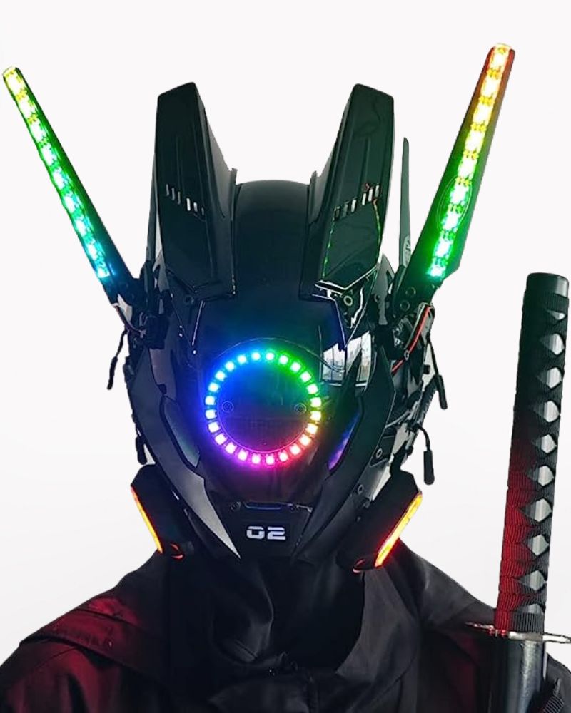 LED Cyberpunk Helmet Mask