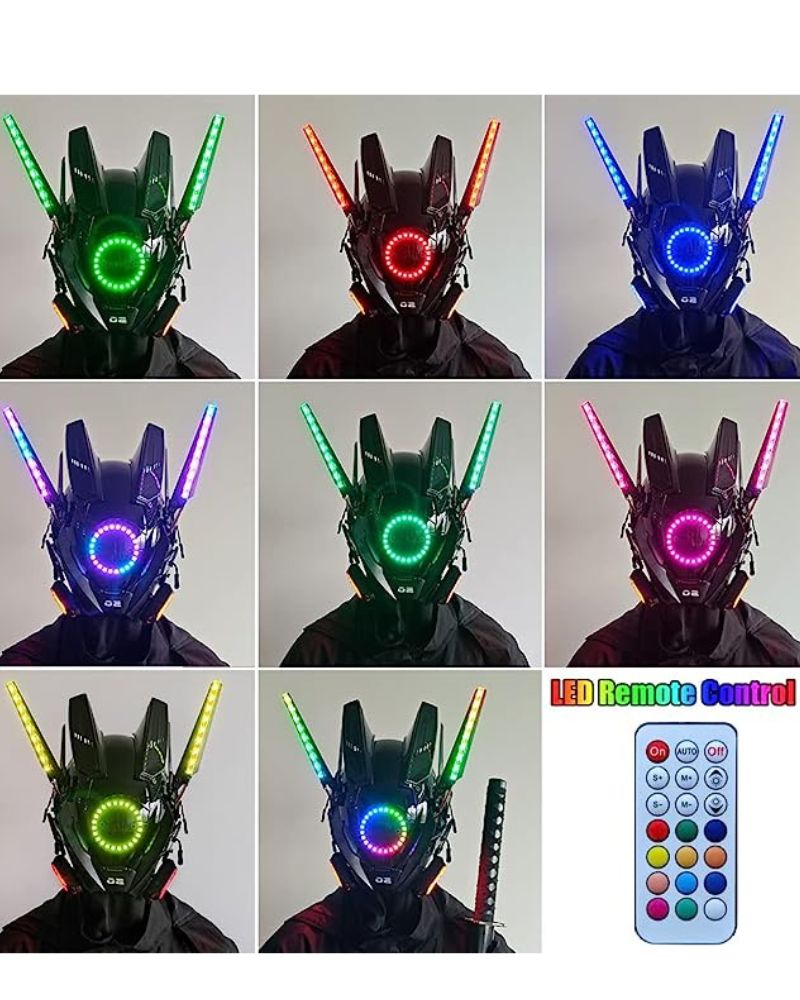 LED Cyberpunk Helmet Mask