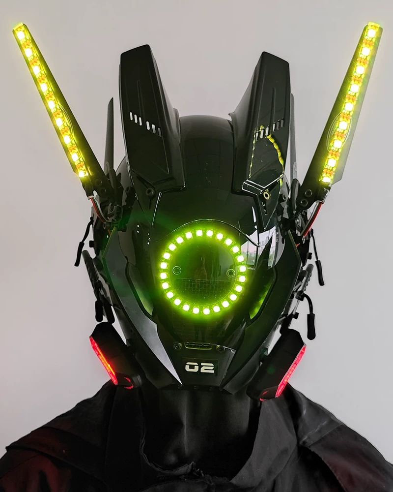 LED Cyberpunk Helmet Mask