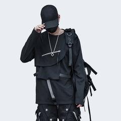 Techwear Long Sleeve Zip Up Shirt