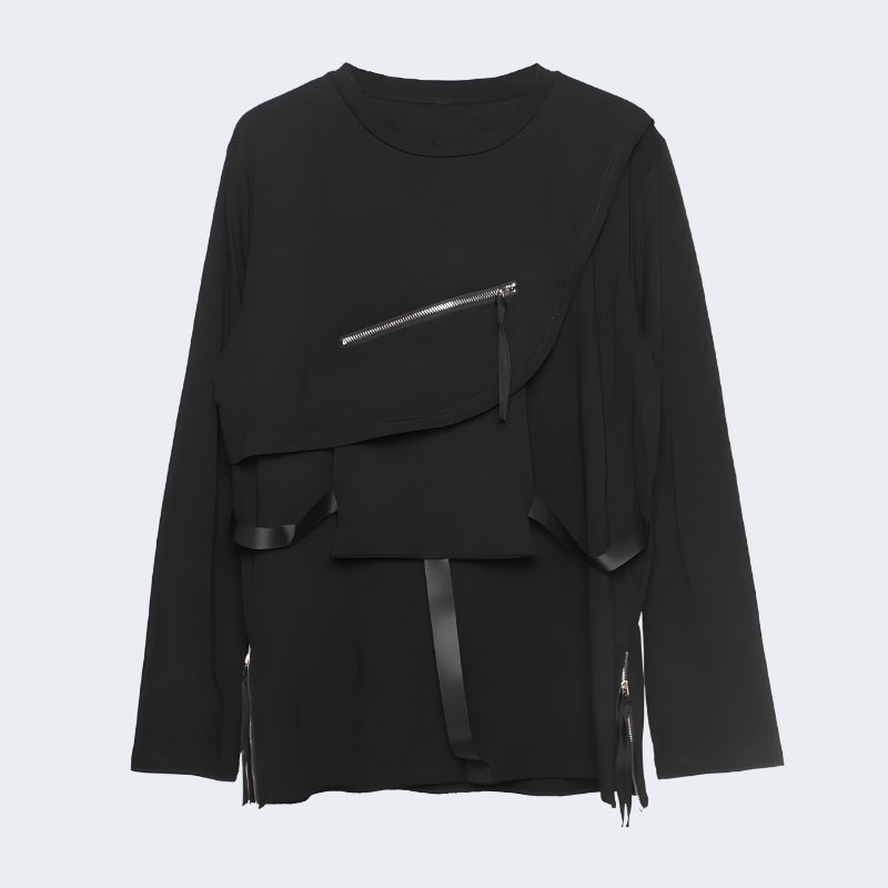 Techwear Long Sleeve Zip Up Shirt
