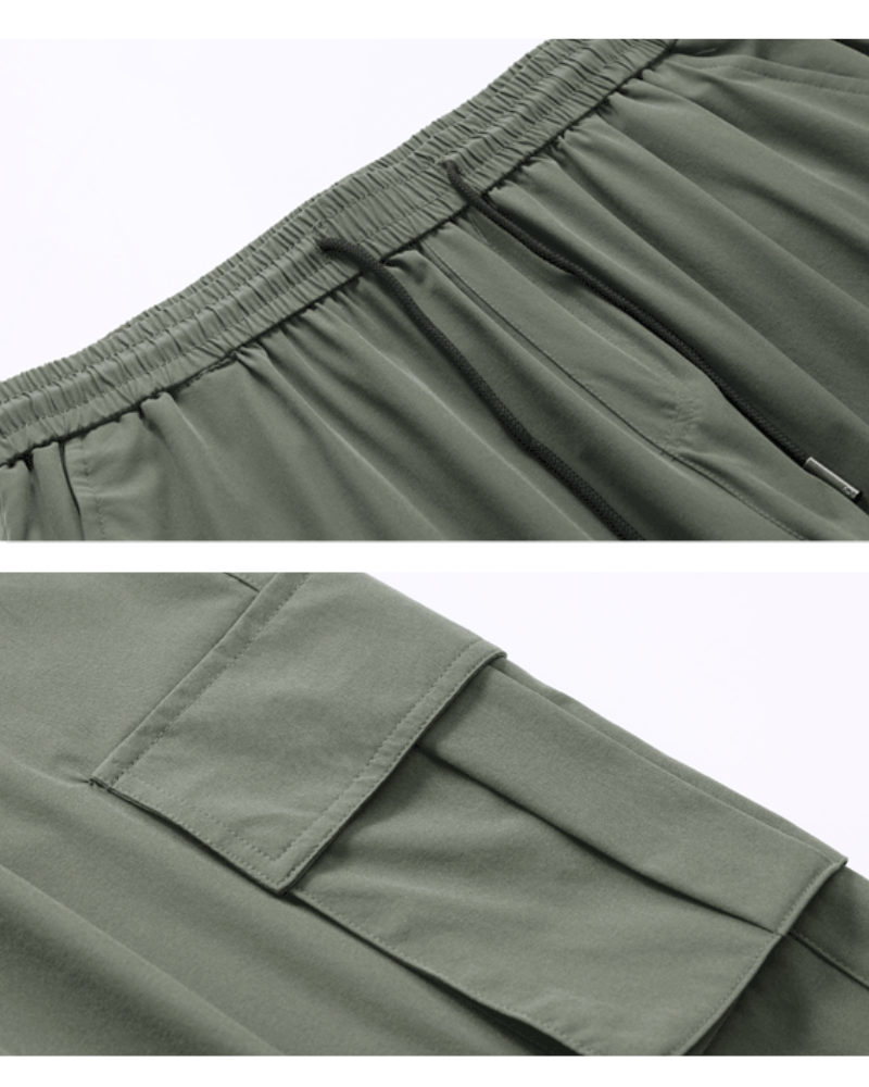 Men's Summer Ice Silk Cargo Capri Shorts