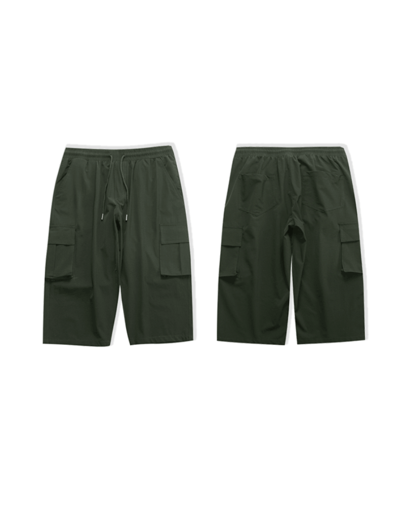 Men's Summer Ice Silk Cargo Capri Shorts