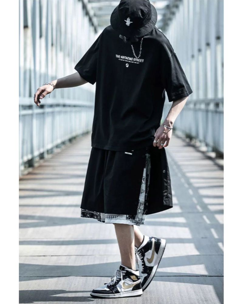 Patchwork Men Cargo Shorts
