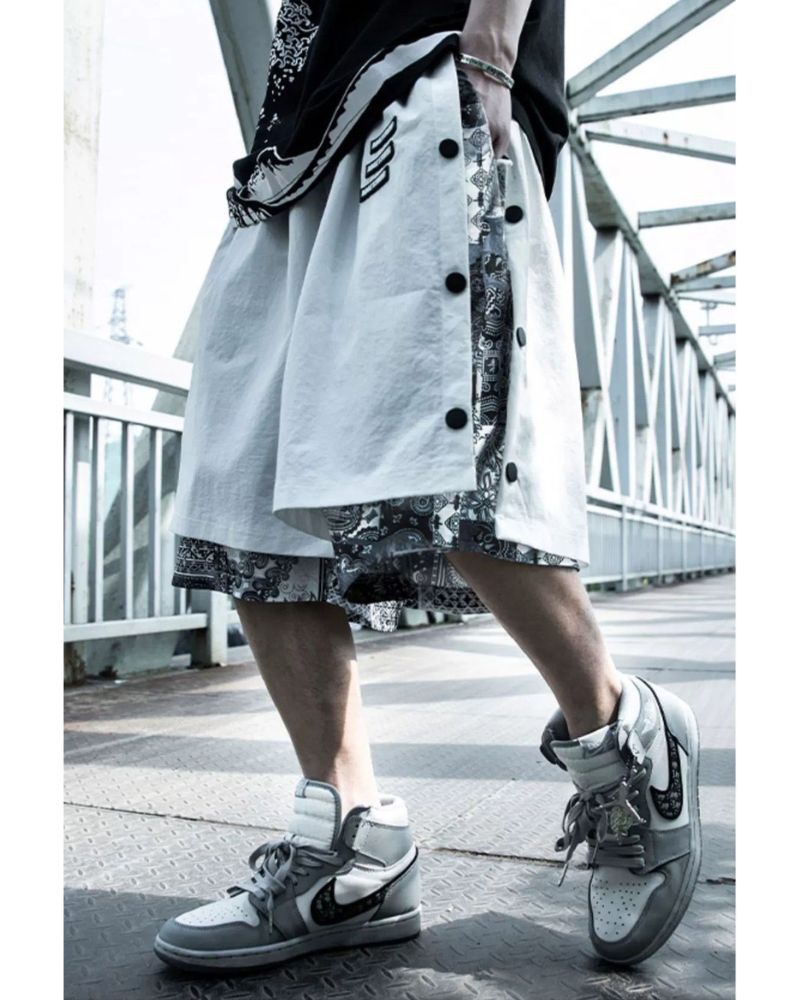 Patchwork Men Cargo Shorts