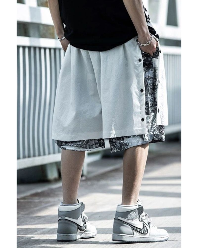 Patchwork Men Cargo Shorts