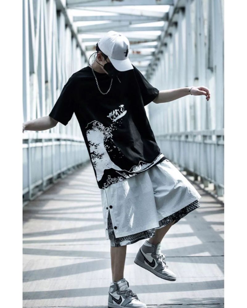 Patchwork Men Cargo Shorts
