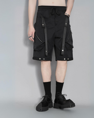 Patchwork Zipper Cargo Shorts