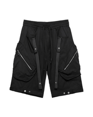 Patchwork Zipper Cargo Shorts