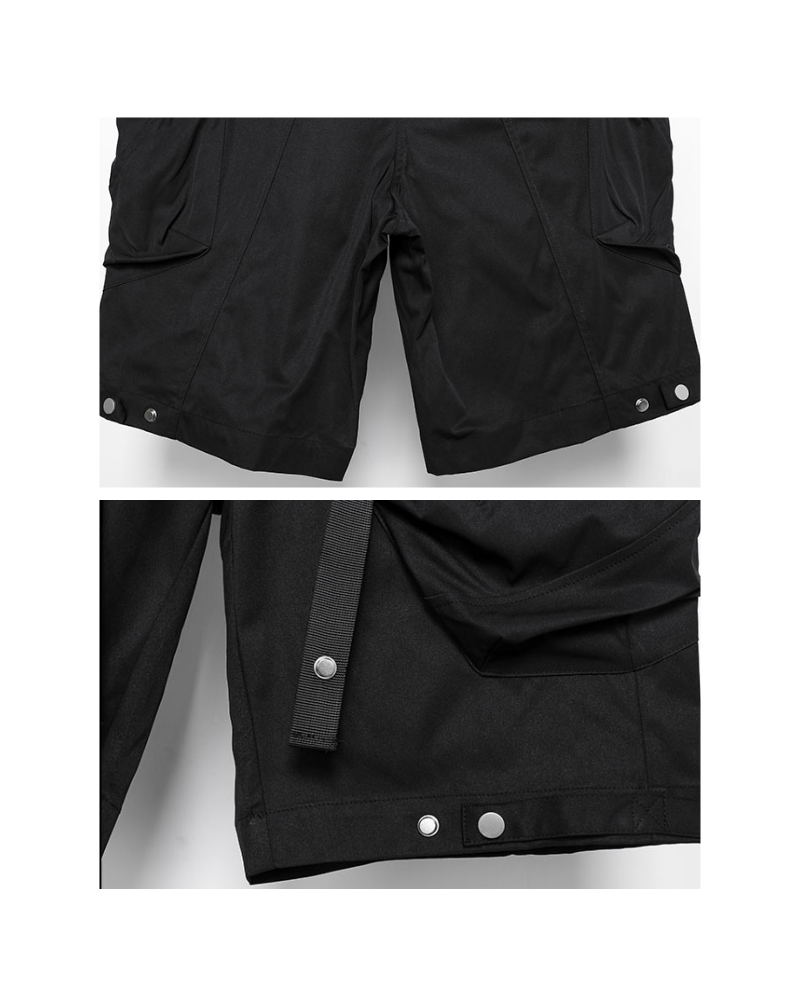 Patchwork Zipper Cargo Shorts