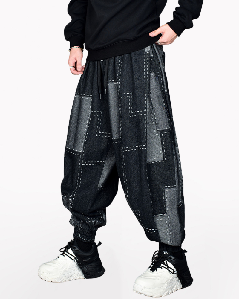 Plaid Harem Hakama Pants