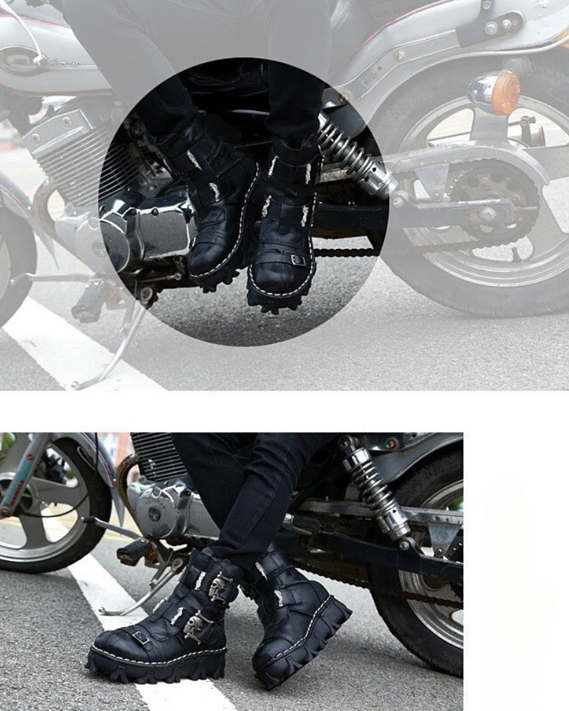 Punk Skull Unisex Motorcycle Riding Boots