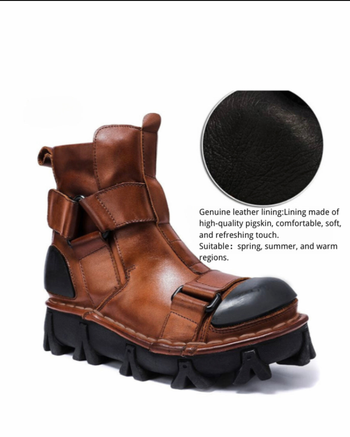 Punk Style Unisex Motorcycle Platform Boots