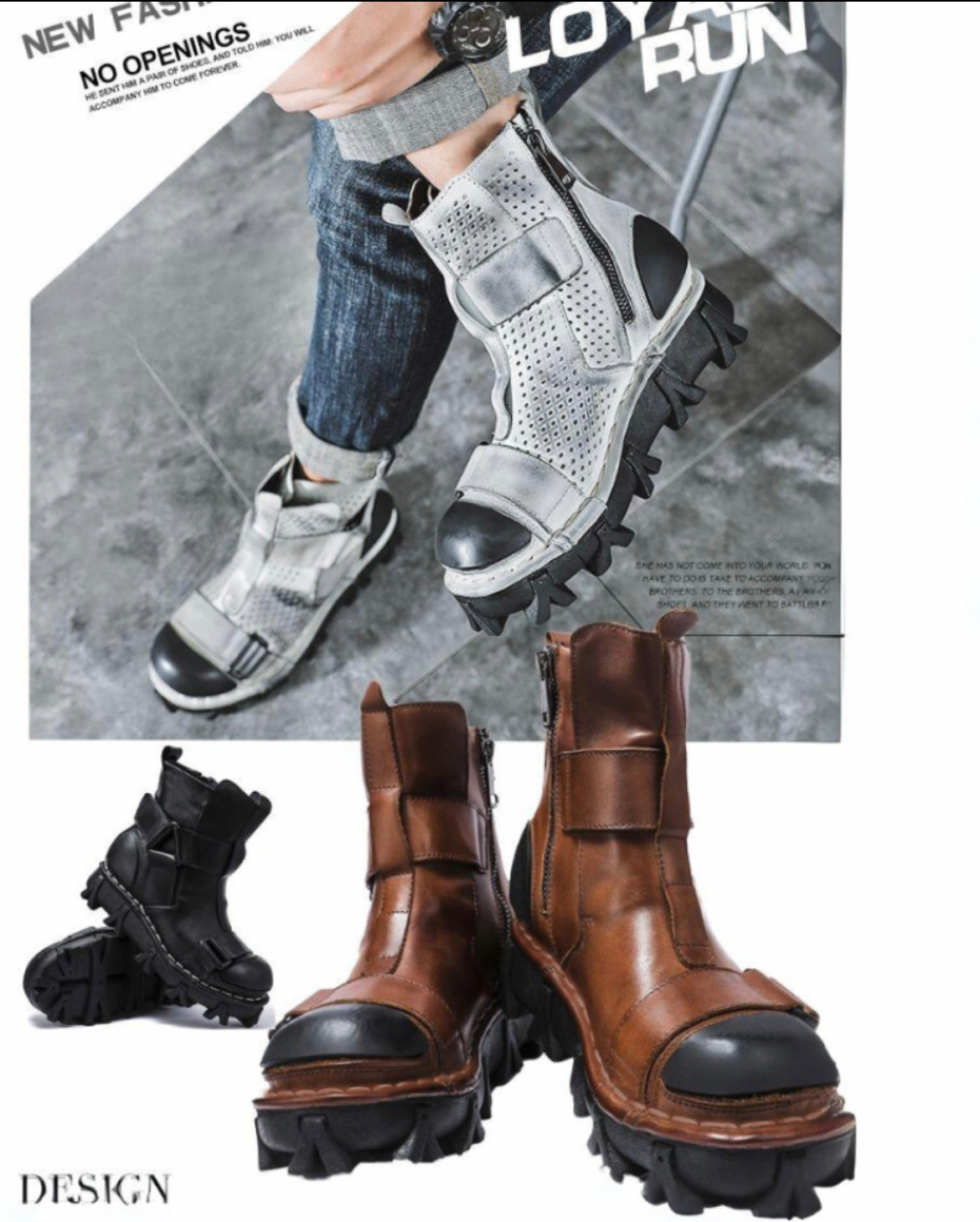 Punk Style Unisex Motorcycle Platform Boots