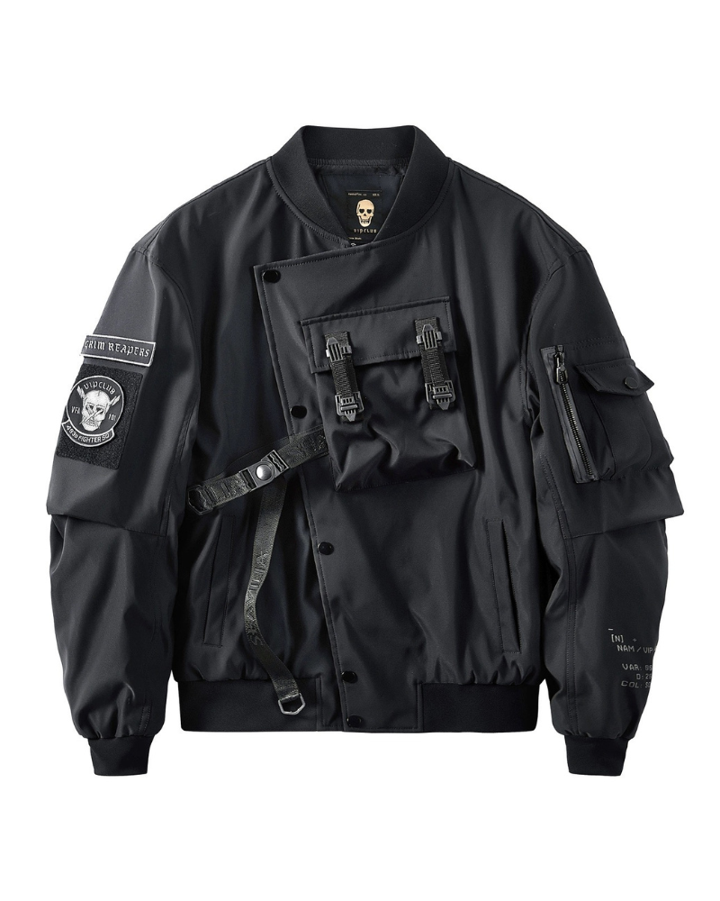 Skull Black Bomber Cyberpunk Jacket