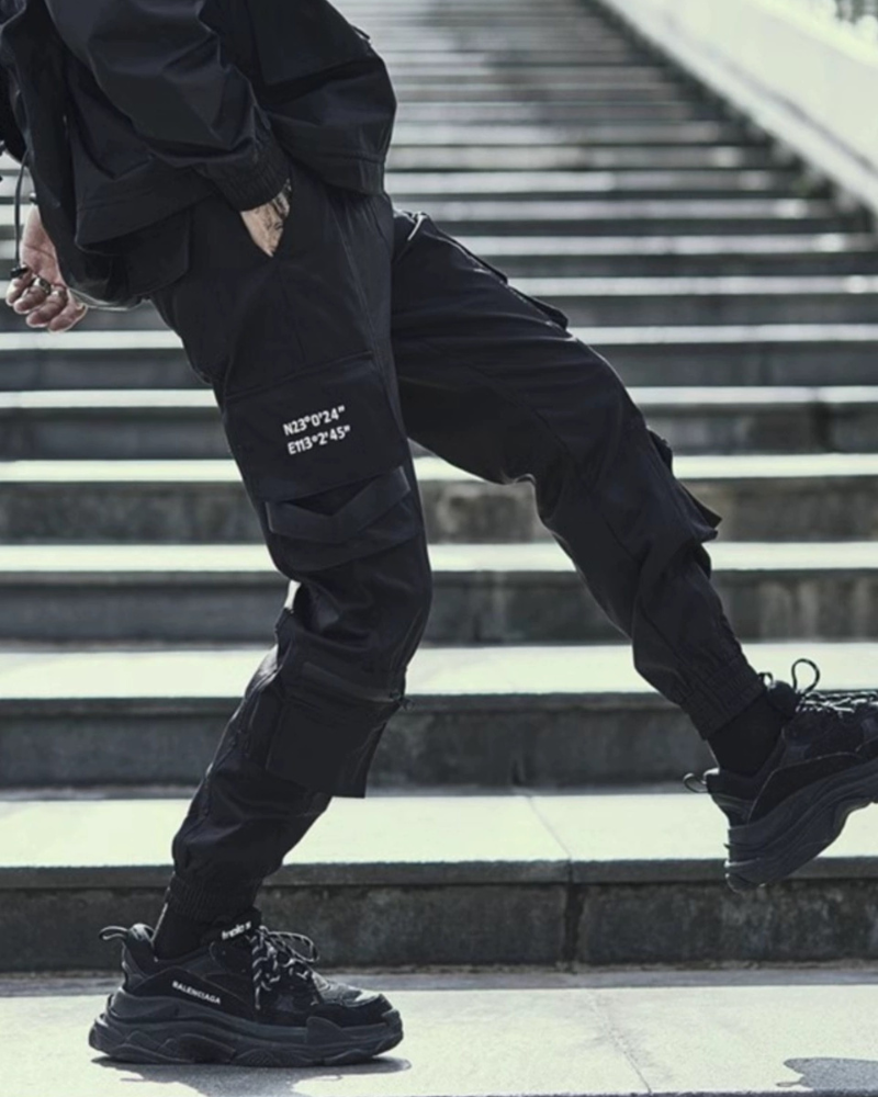 Slim Black Cargo Pants