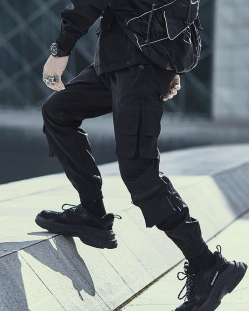 Slim Black Cargo Pants