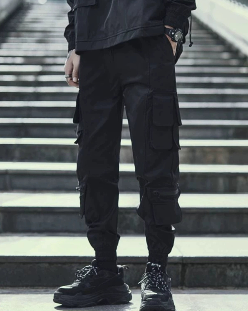 Slim Black Cargo Pants