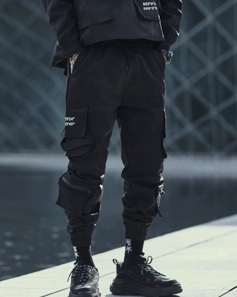 Slim Black Cargo Pants