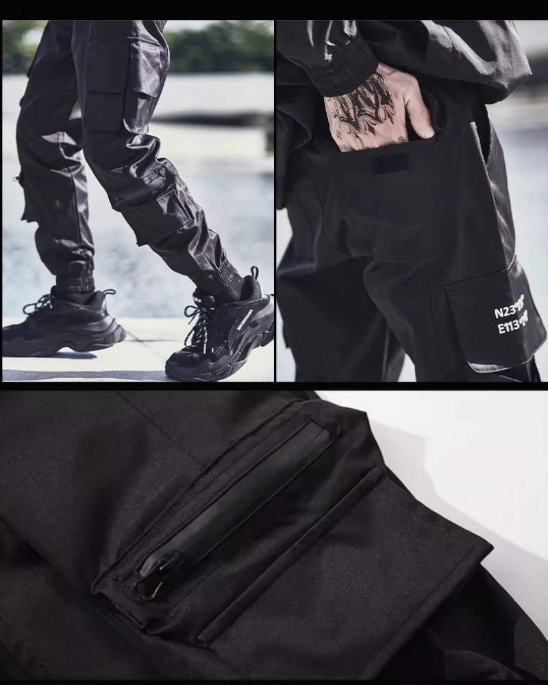 Slim Black Cargo Pants