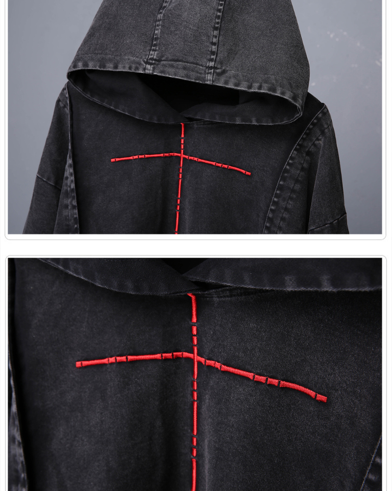 Street Men's Washed Cross Hoodie