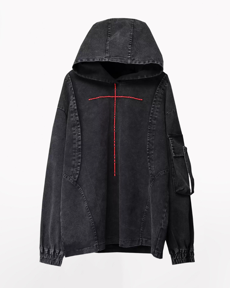Street Men's Washed Cross Hoodie