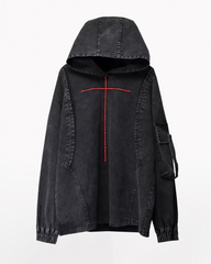 Street Men's Washed Cross Hoodie