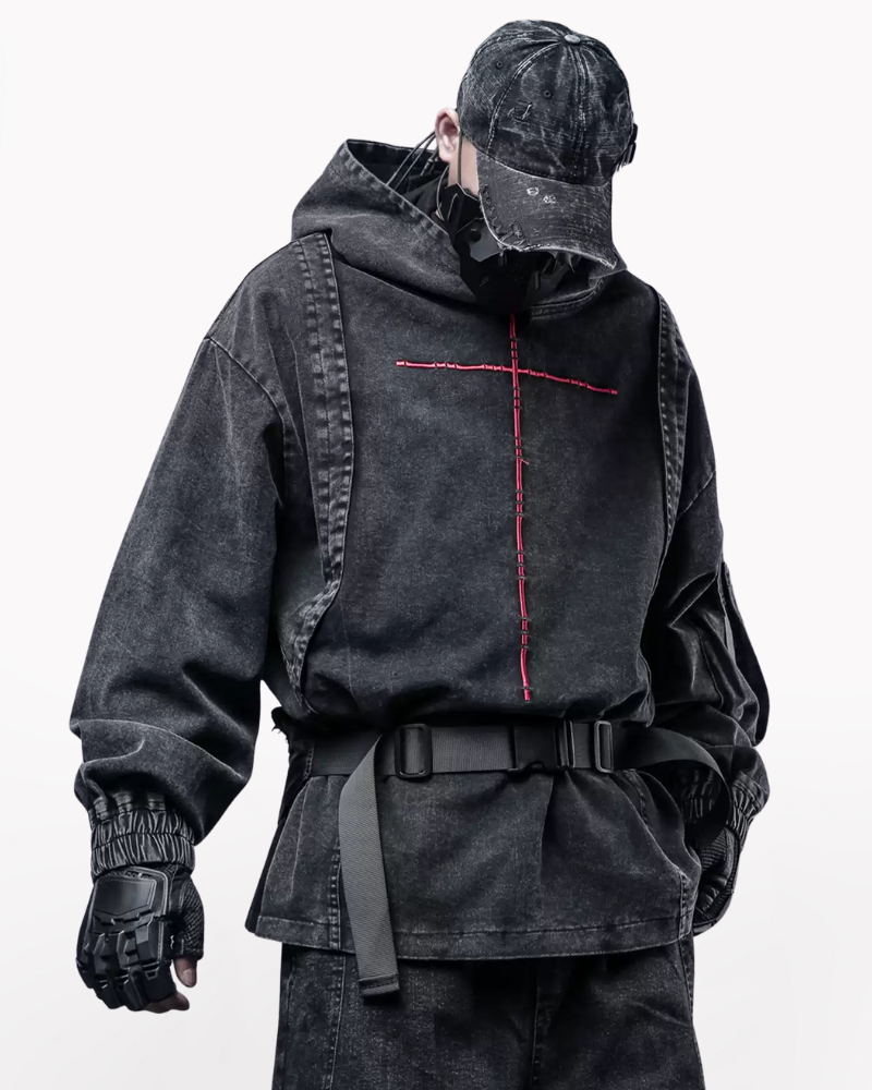 Street Men's Washed Cross Hoodie