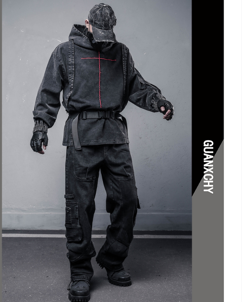 Street Men's Washed Cross Hoodie
