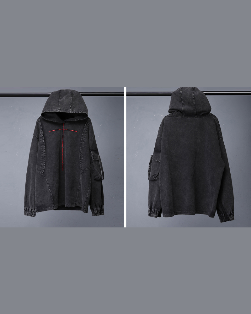 Street Men's Washed Cross Hoodie