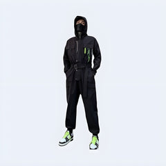 Dark Hooded Overalls