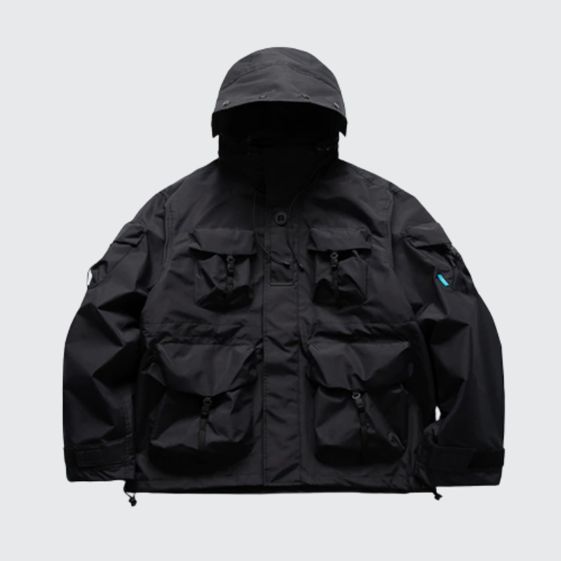 Black Cargo Jacket Men's
