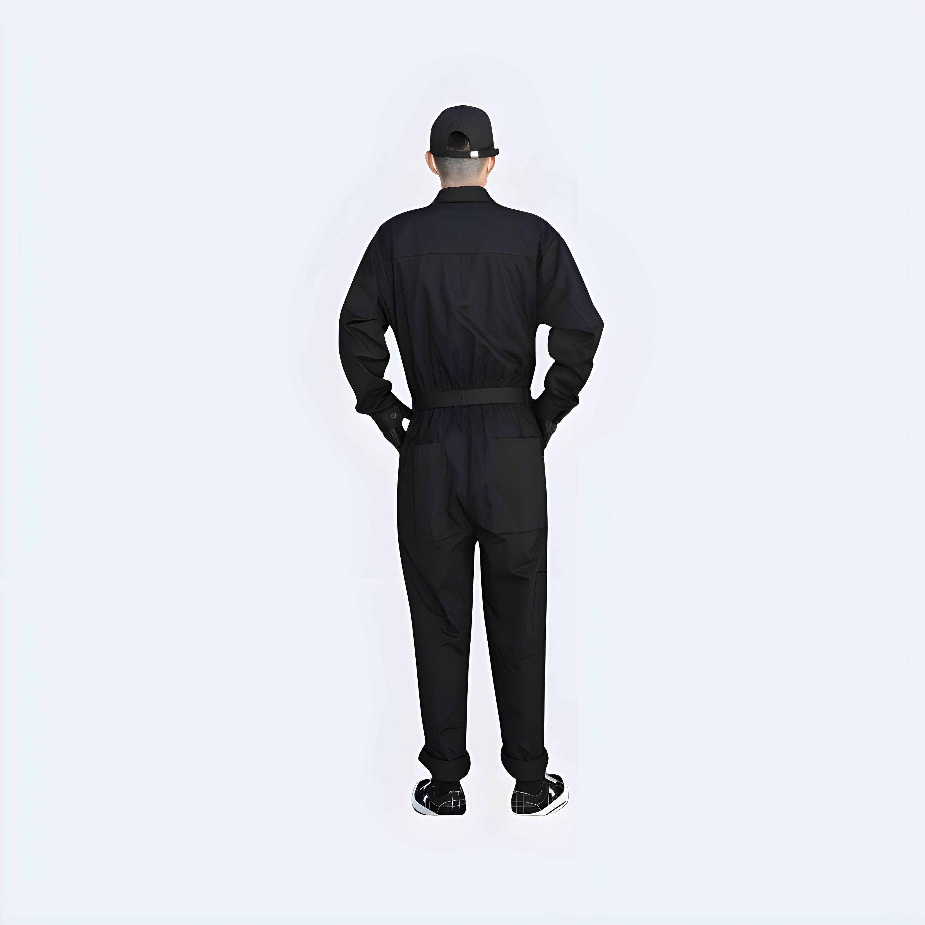 Black Cargo Overalls