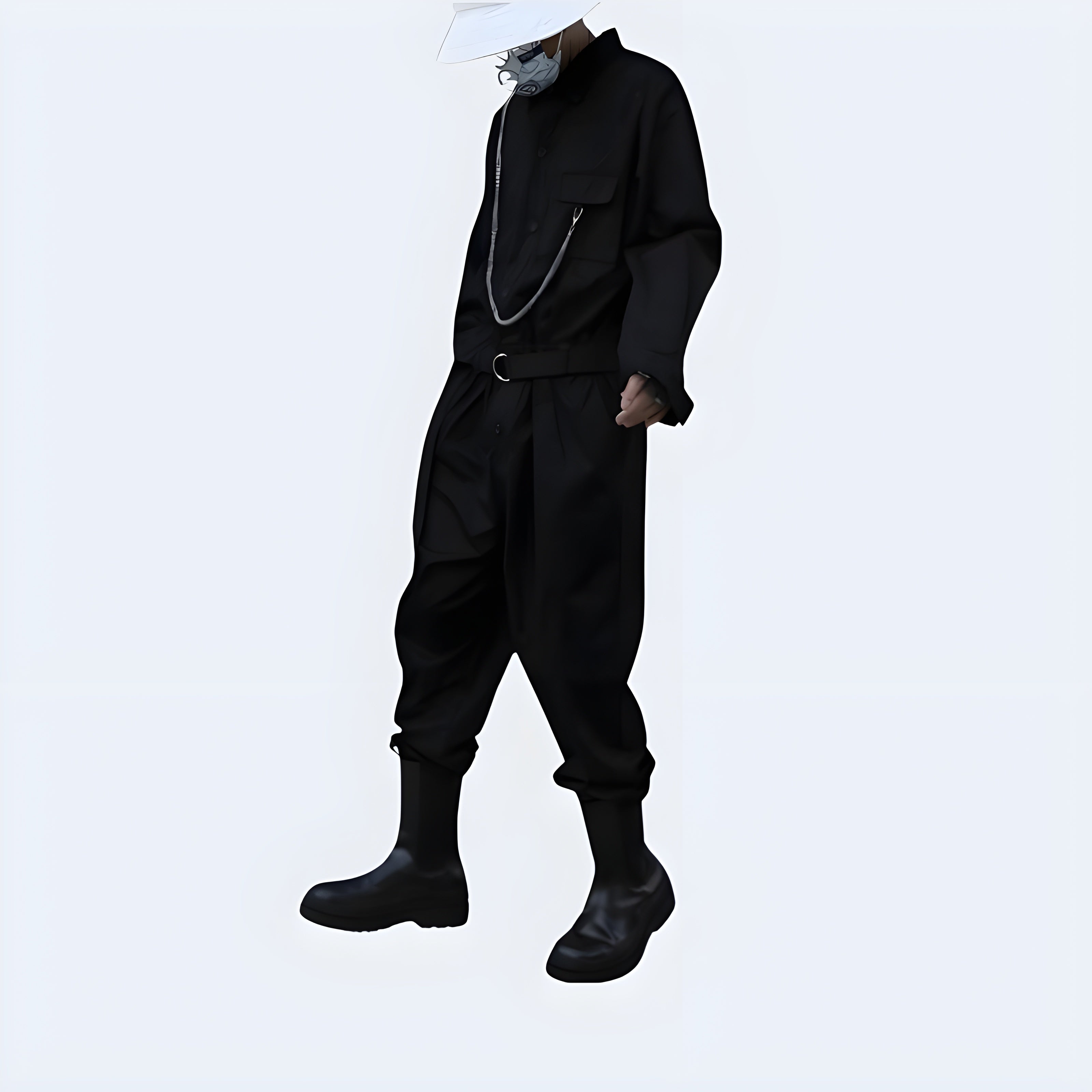 Black Cargo Overalls
