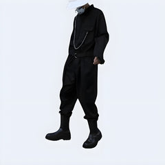 Black Cargo Overalls
