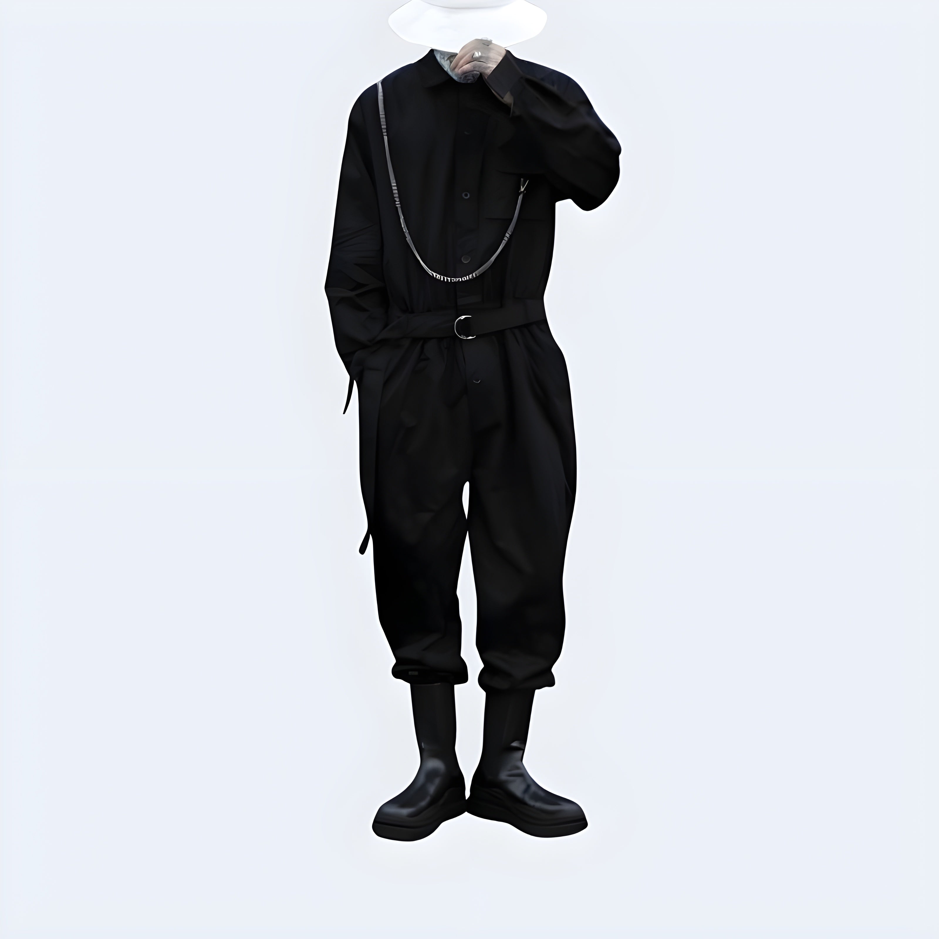 Black Cargo Overalls
