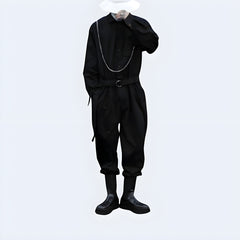 Black Cargo Overalls