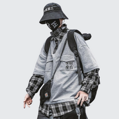 Grey Fake Two Long Sleeve