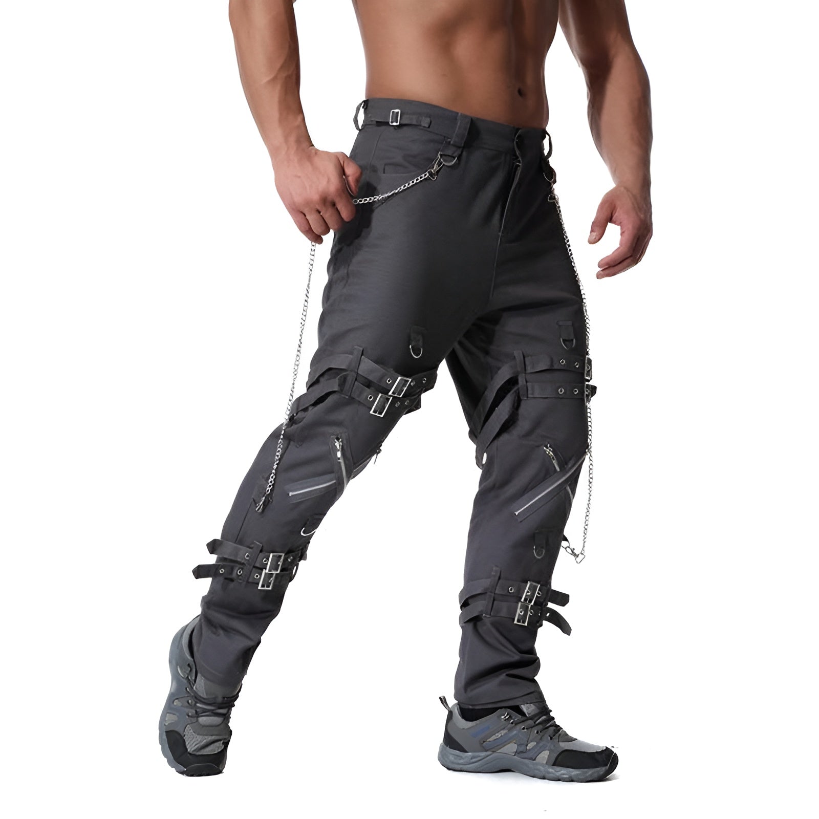Cyberpunk 2077 Black Buckle Pants