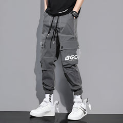 Men's Black Cyberpunk Cargo Pants
