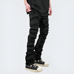 Men's Black Stacked Skinny Jeans