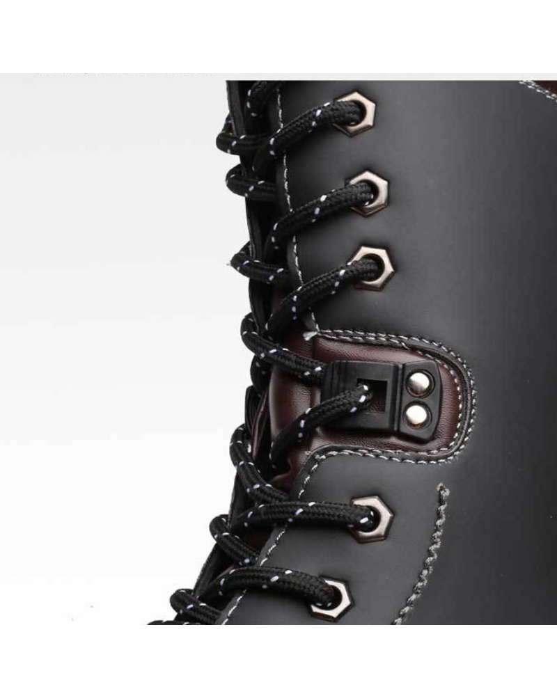 Unisex Motorcycle Black Knee High Boots