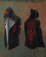 Viking Art Cosplay Vintage Totem Hooded Jacket