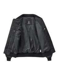 PU Patchwork Warm Bomber Jacket