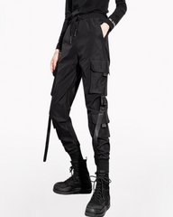 Women Black Slim Cargo Pants