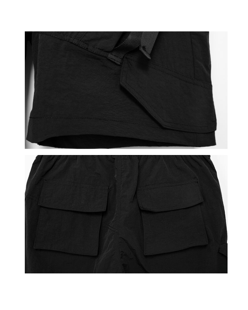 Woven Patchwork Cargo Shorts