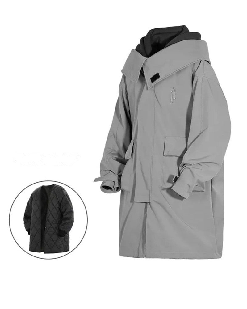 Fake Two-piece Utility Long Coat