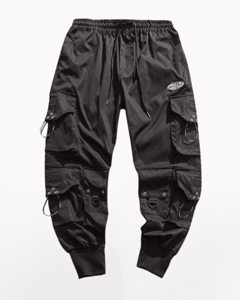Streetwear Black Multi-Pocket Cargo Pants