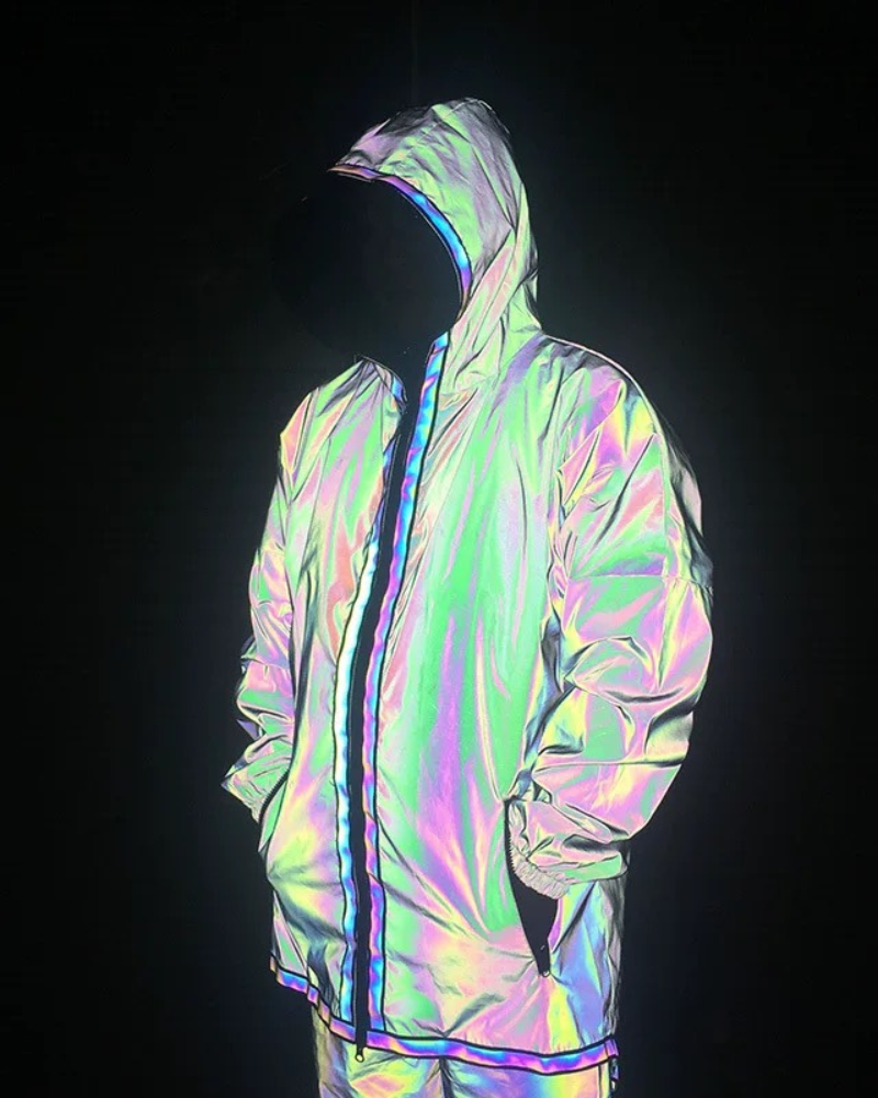 Colorful Reflective Hooded Jacket
