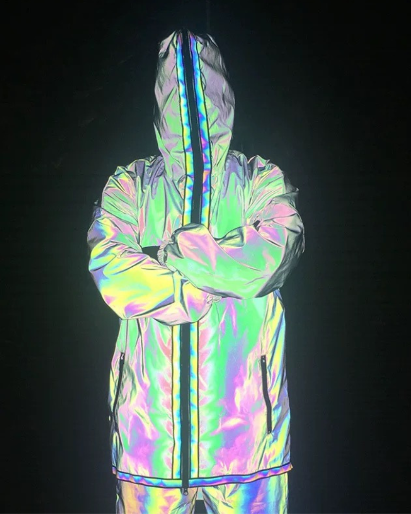 Colorful Reflective Hooded Jacket